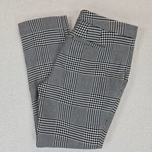 Lauren Ralph Lauren Plaid Ankle Pants 2P Glen Plaid Black White Trousers Check